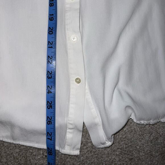 LOFT WHITE/CREAM COLORED EMBROIDERED LONG SLEEVED BUTTON DOWN BLOUSE SIZE XL - Picture 15 of 15